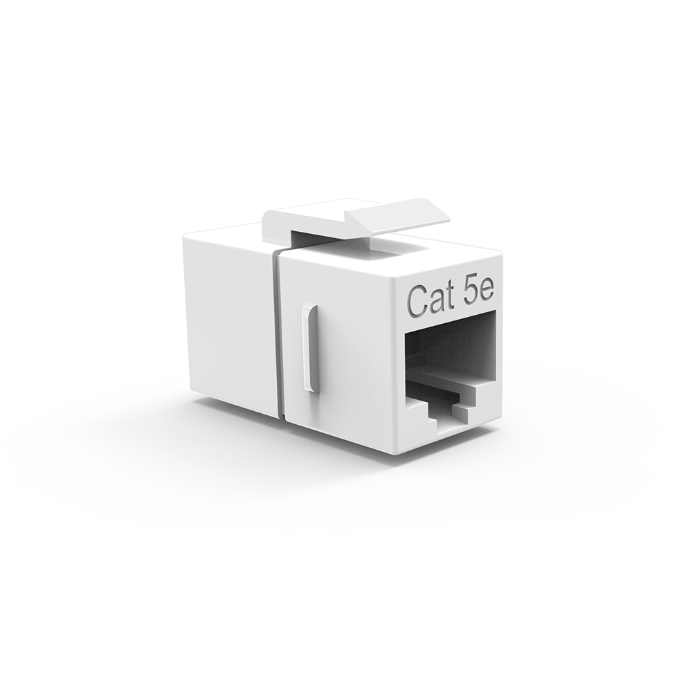 Cat.5E Inline Coupler w/Keystone Latch White