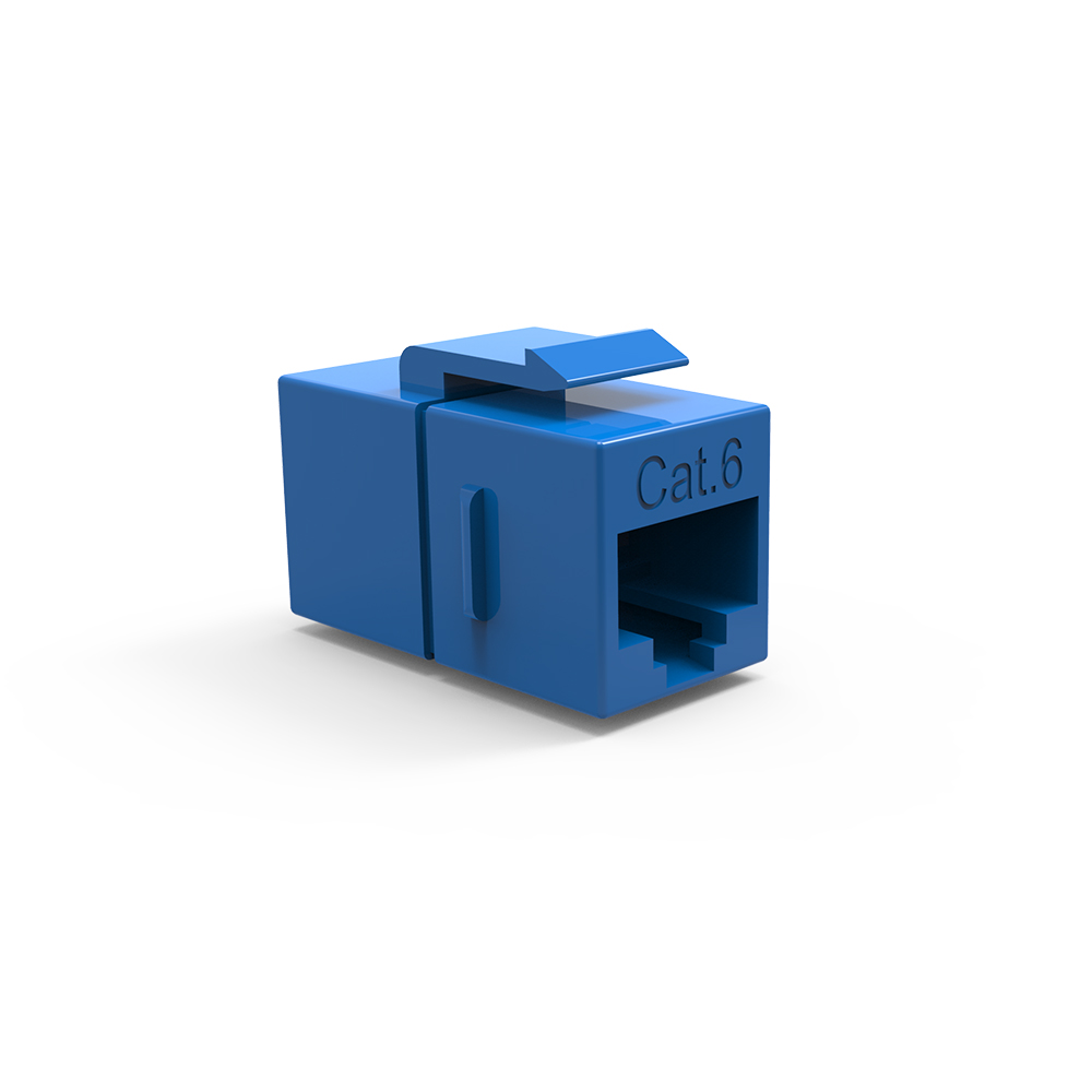 Cat.6 Inline Coupler w/Keystone Latch Blue