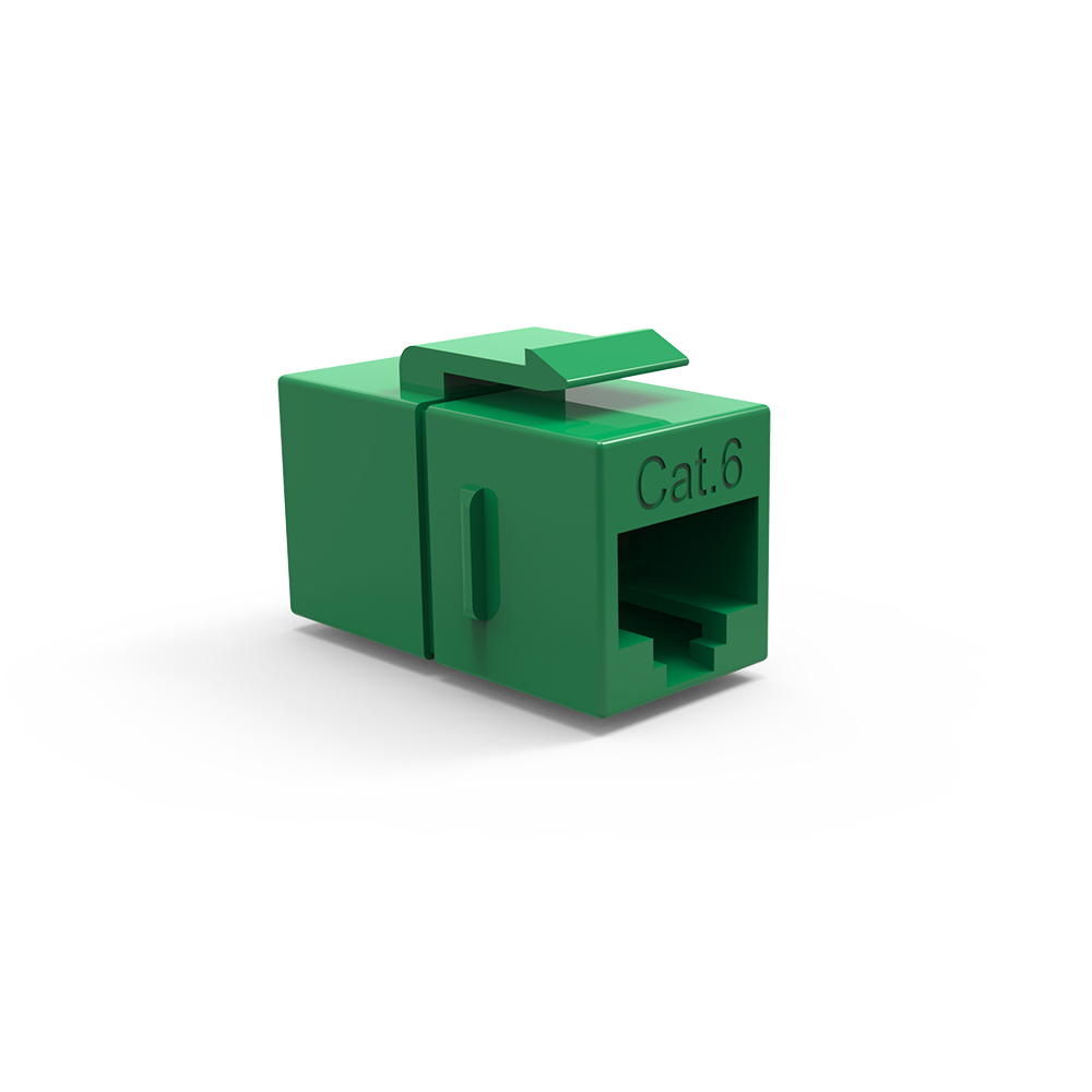 Cat.6 Inline Coupler w/Keystone Latch Green