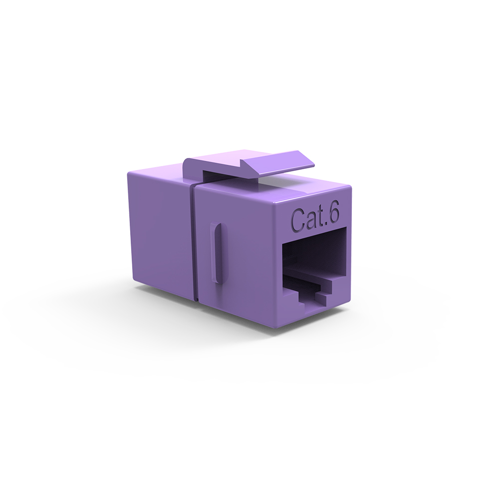 Cat.6 Inline Coupler w/Keystone Latch Purple