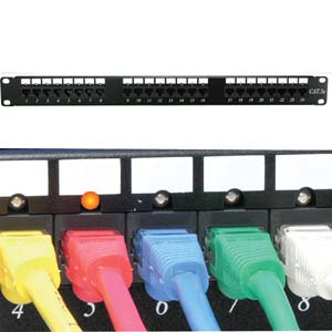 Cat.6 110 Patch Panel 24Port Rackmount w/LED Indicator