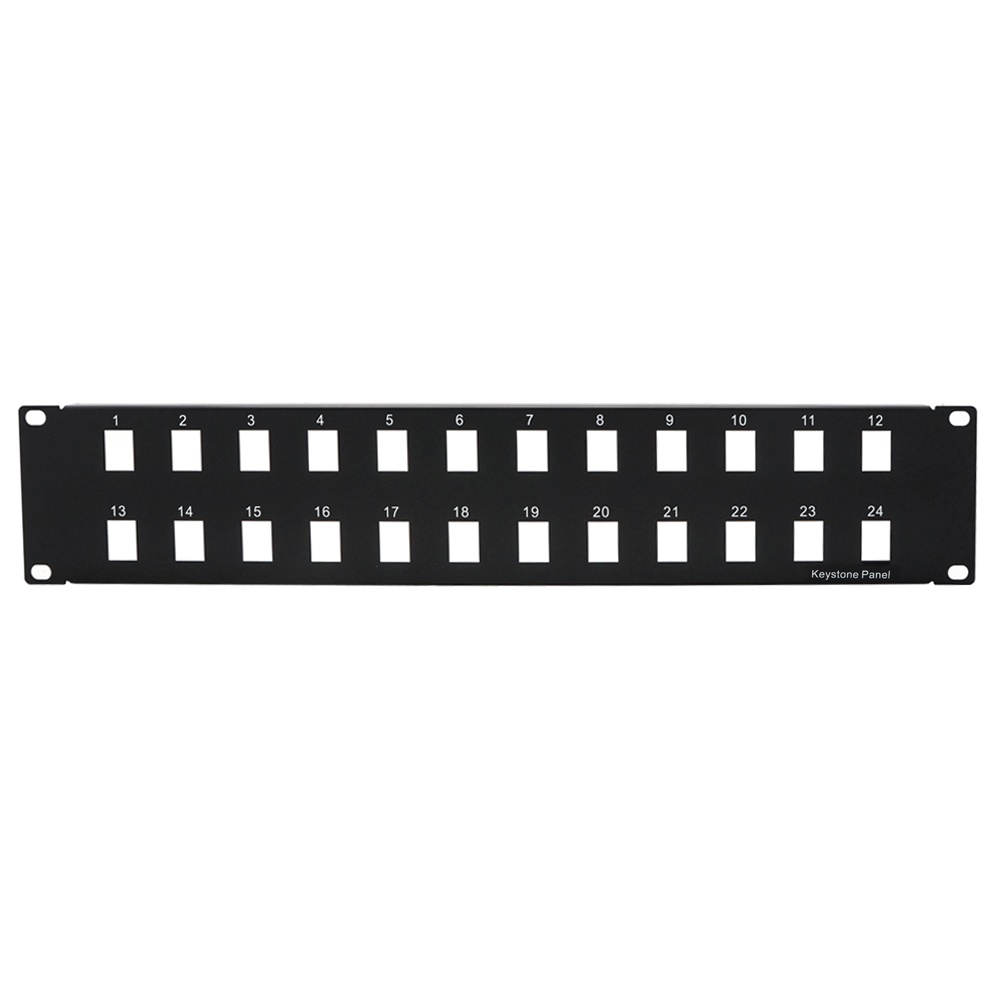 2U 19" 24port Blank Panel for Keystone Jack