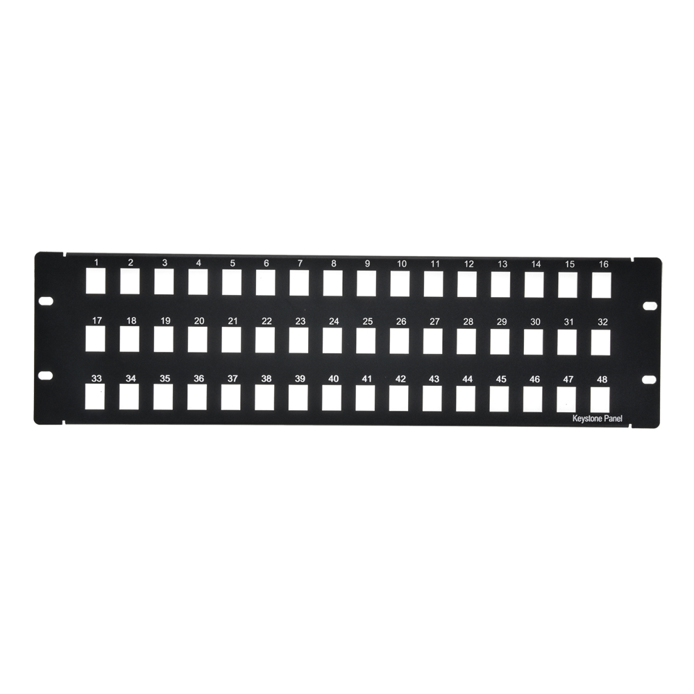 3U 19" 48port Blank Panel for Keystone Jack