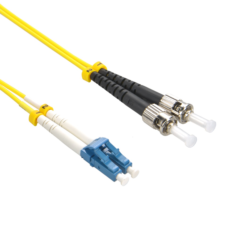 1m LC/UPC-ST/UPC Singlemode Duplex OFNR 2.0mm Fiber Optic Patch Cable