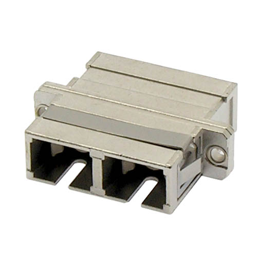 SC/UPC Multimode Duplex Fiber Optic Coupler with Flange, Metal