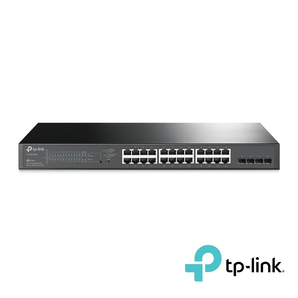 JetStream 28-Port Gigabit Smart Switch with 24-Port PoE+ (TP-Link SG2428P)