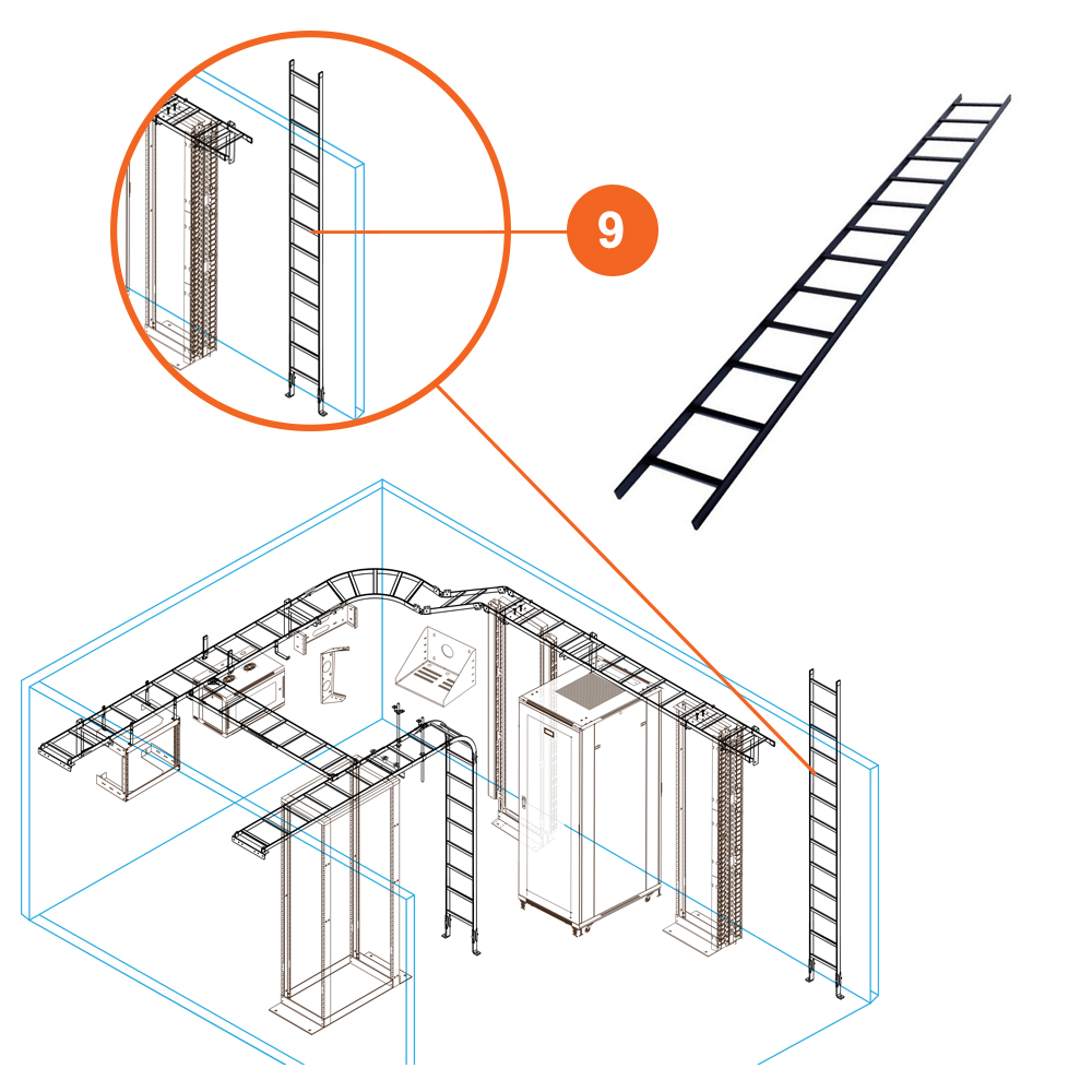 10' Ladder Rack Cable Runway Section, 10'(L) x 12"(W) Bestlink Netware