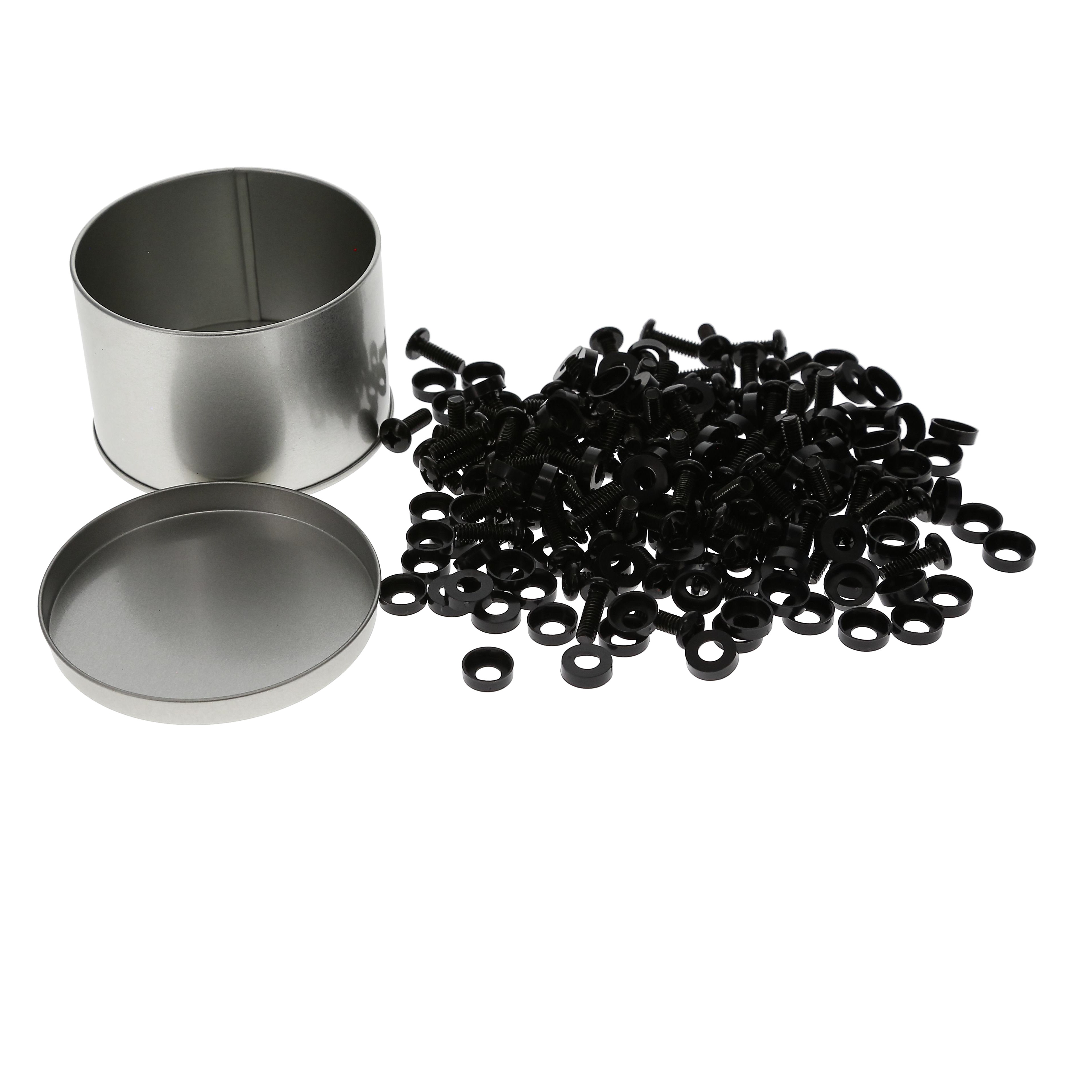 12-24 Rack Screws and Washers, Black 100-Pack