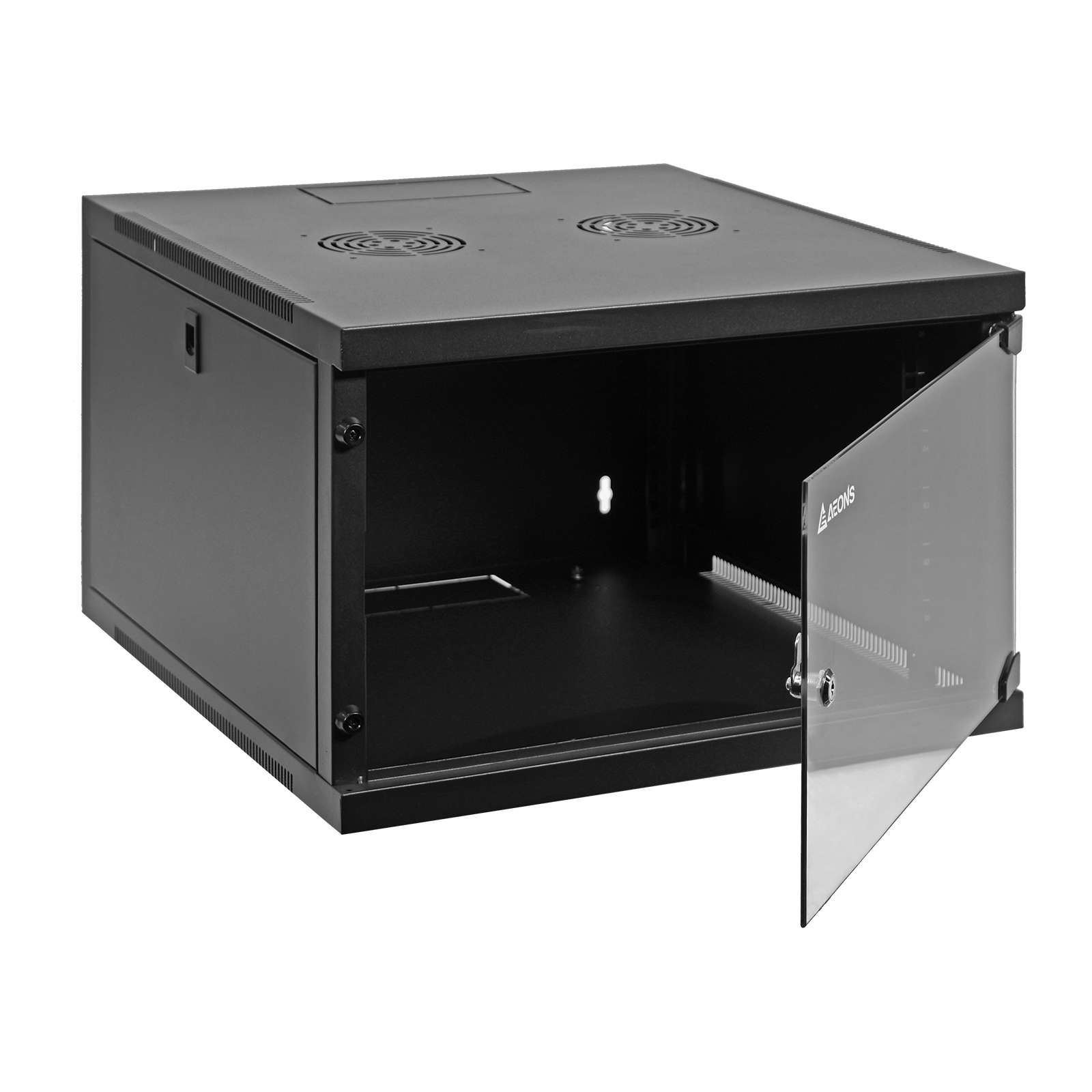 6U Wall-Mount Rack Cabinet, 24" Depth, Glass Door Pre-Assembled