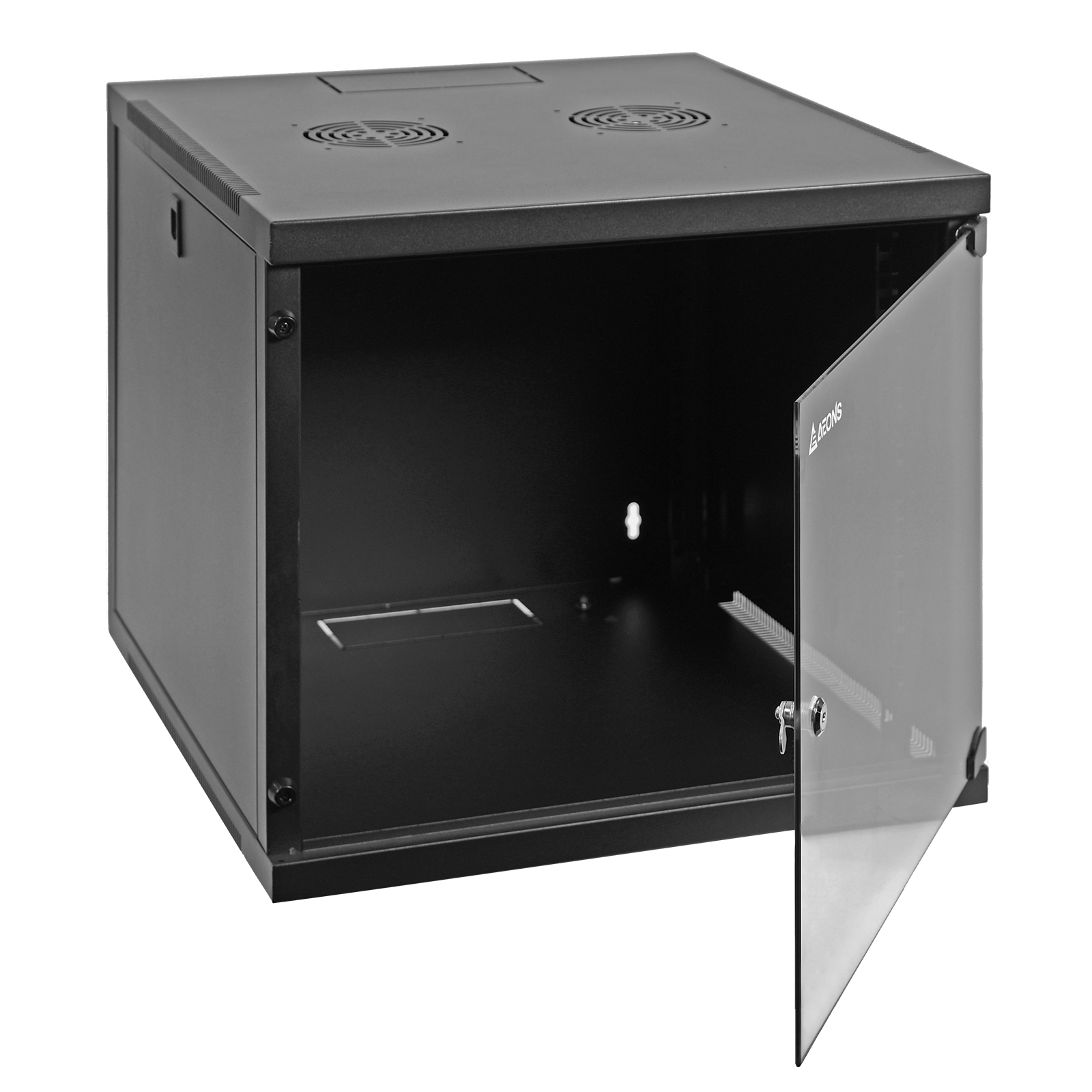 9U Wall-Mount Rack Cabinet, 24" Depth, Glass Door Pre-Assembled