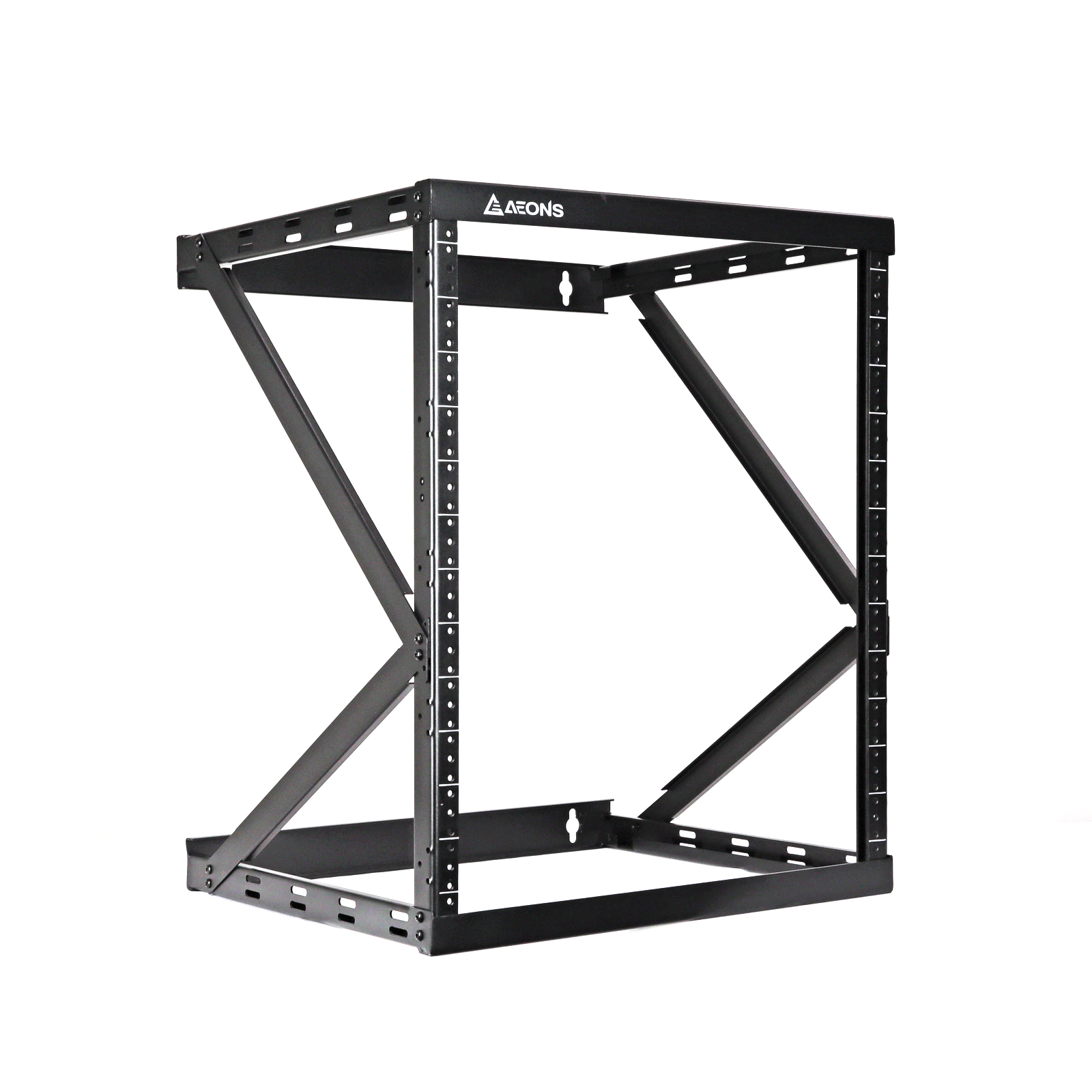 12U 2-Post Wall Mount Open Frame, 18"  Depth Flat Box