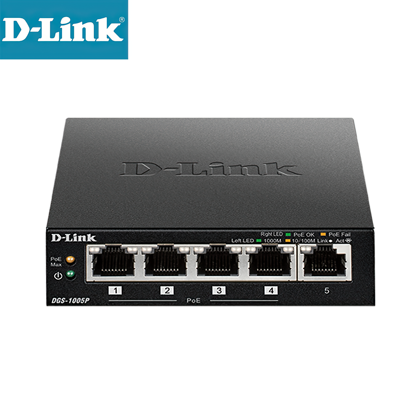Img for product 5-Port Gigabit Unmanaged Desktop Switch with 4 PoE Ports D-Link DGS-1005P