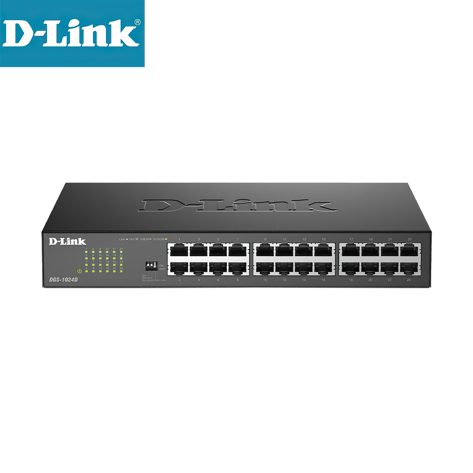 24-Port Gigabit Switch, Desktop/Rackmountable, D-Link DGS-1024D