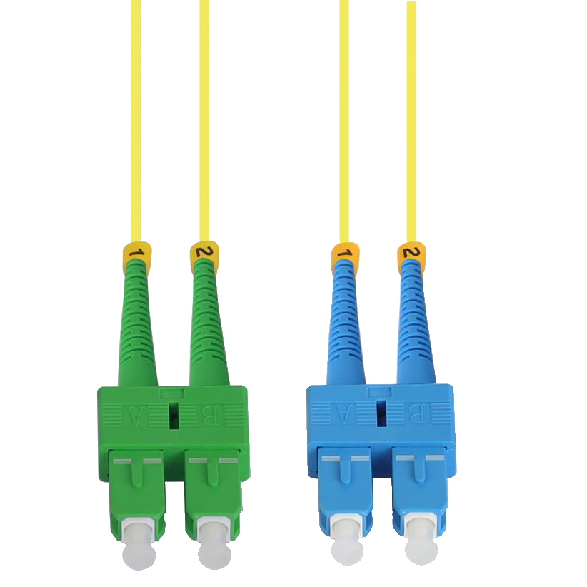 1m SC/UPC-SC/APC Singlemode Duplex OFNR 2.0mm Fiber Optic Patch Cable