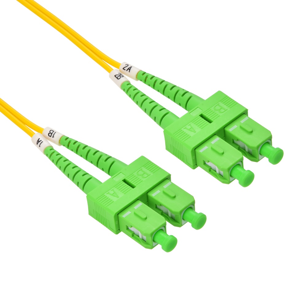 1m SC/APC-SC/APC Singlemode Duplex OFNR 2.0mm Fiber Optic Patch Cable