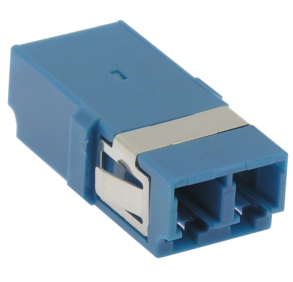 LC/UPC Singlemode Duplex Fiber Optic Coupler without Flange, Blue