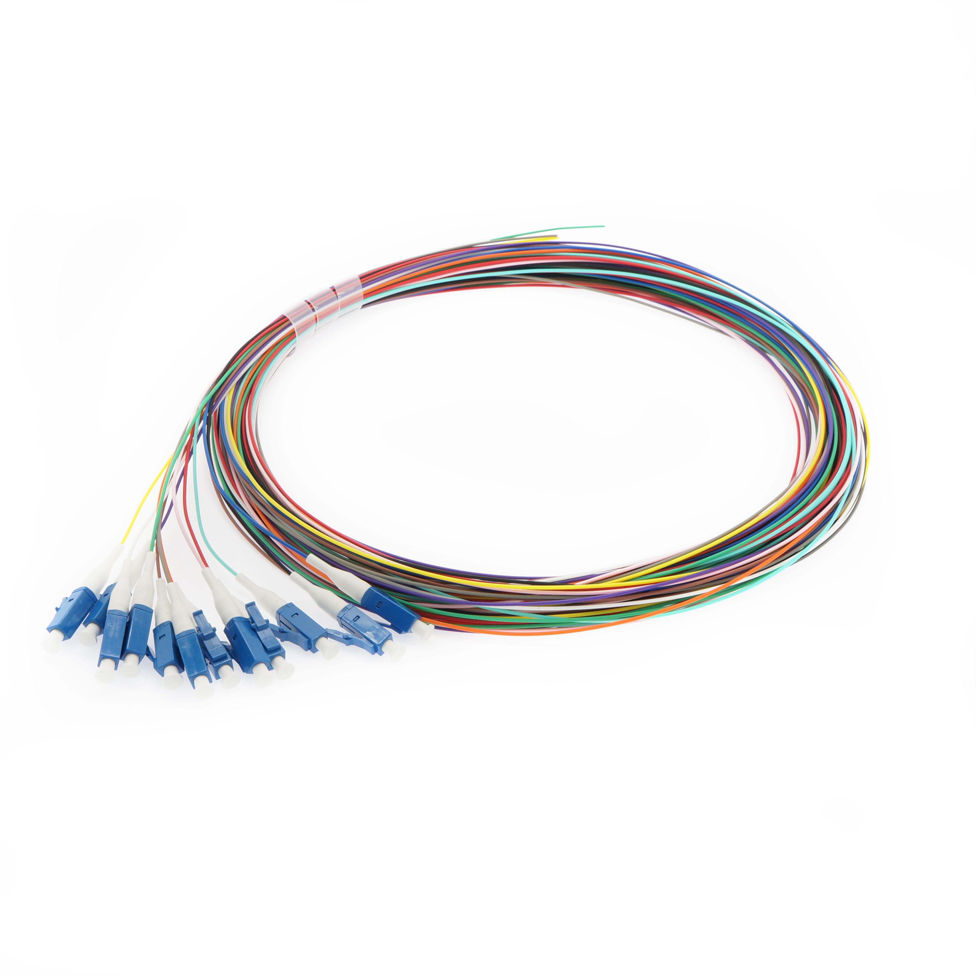 12-Pack 3m LC/UPC Singlemode Multicolor LSZH Pigtail