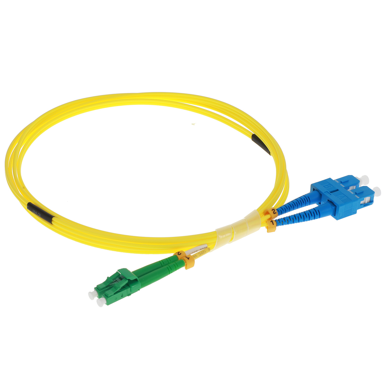 2m SC/UPC-LC/APC Singlemode Duplex OFNR 2.0mm Fiber Optic Patch Cable
