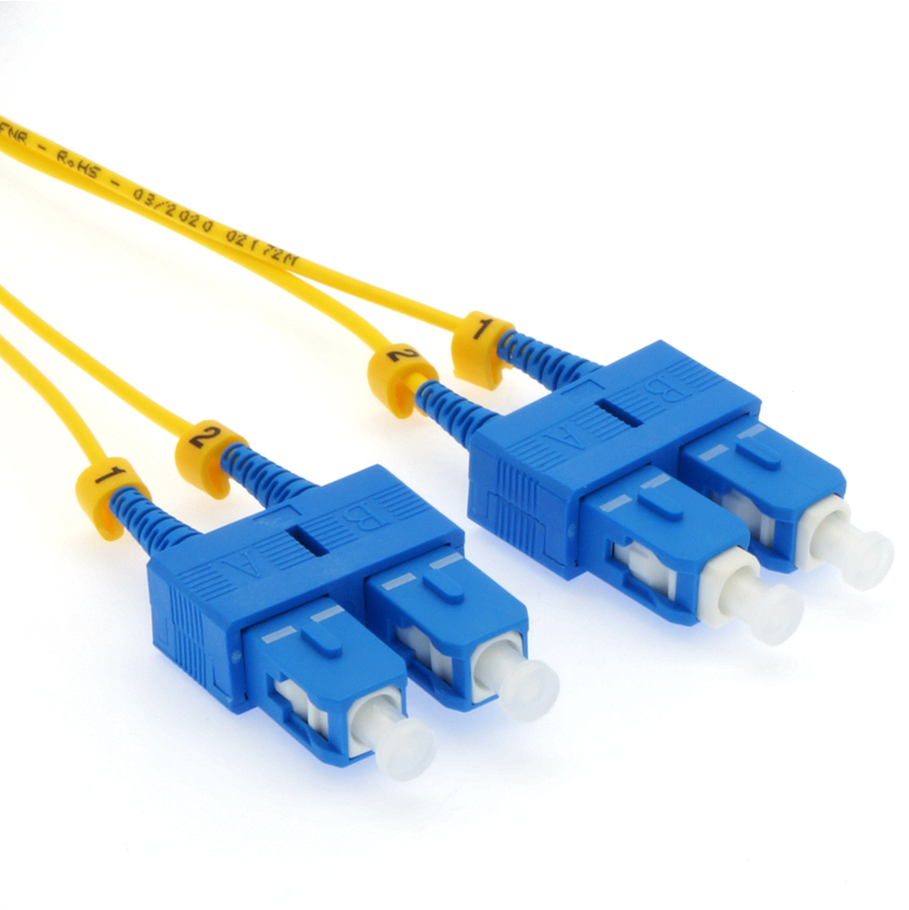 1m SC/UPC-SC/UPC Singlemode Duplex 1.6mm Slim Fiber Optic Patch Cable with Short Boot