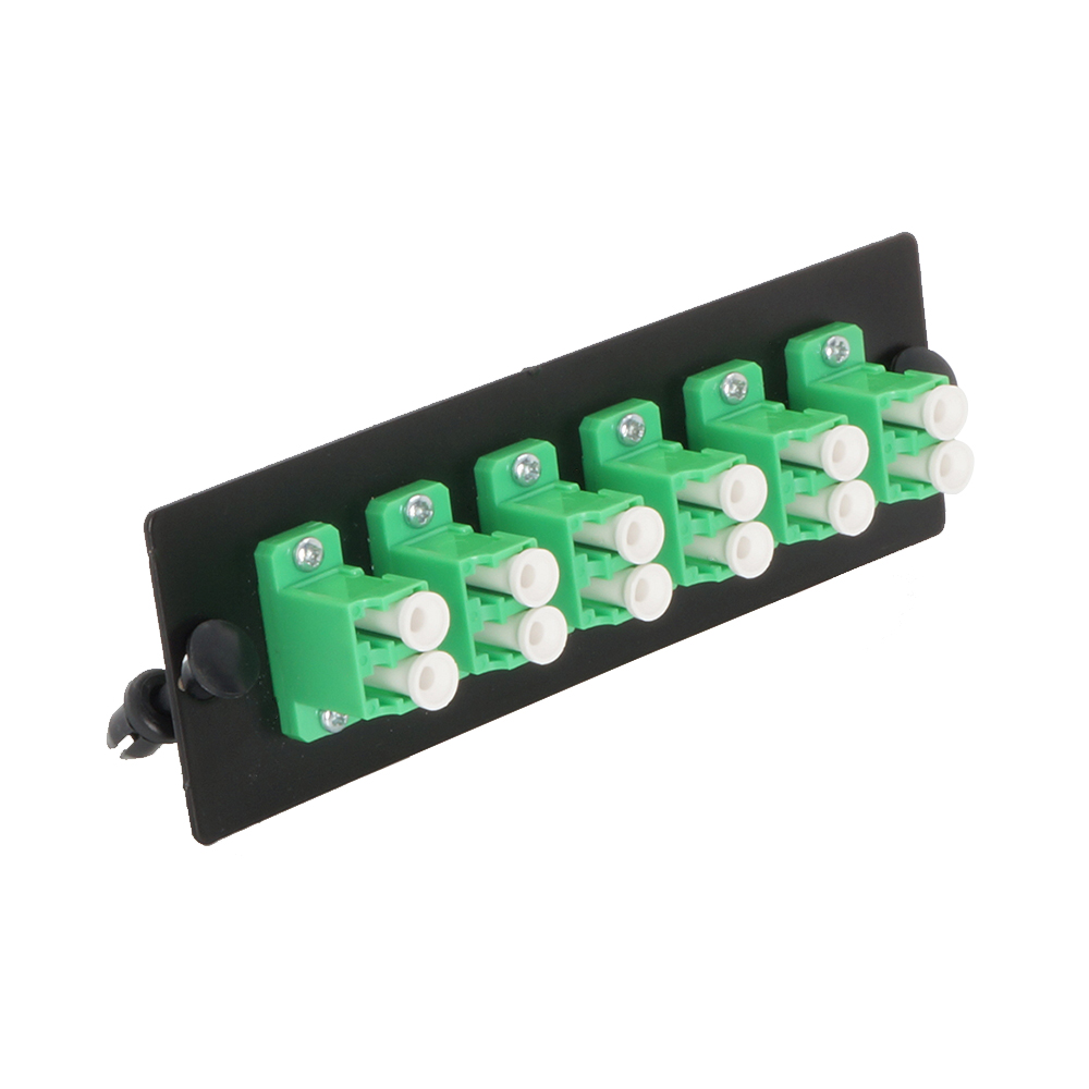 6 x LC/APC Duplex, 12 Fiber Singlemode Adapter Panel Green - Bestlink ...