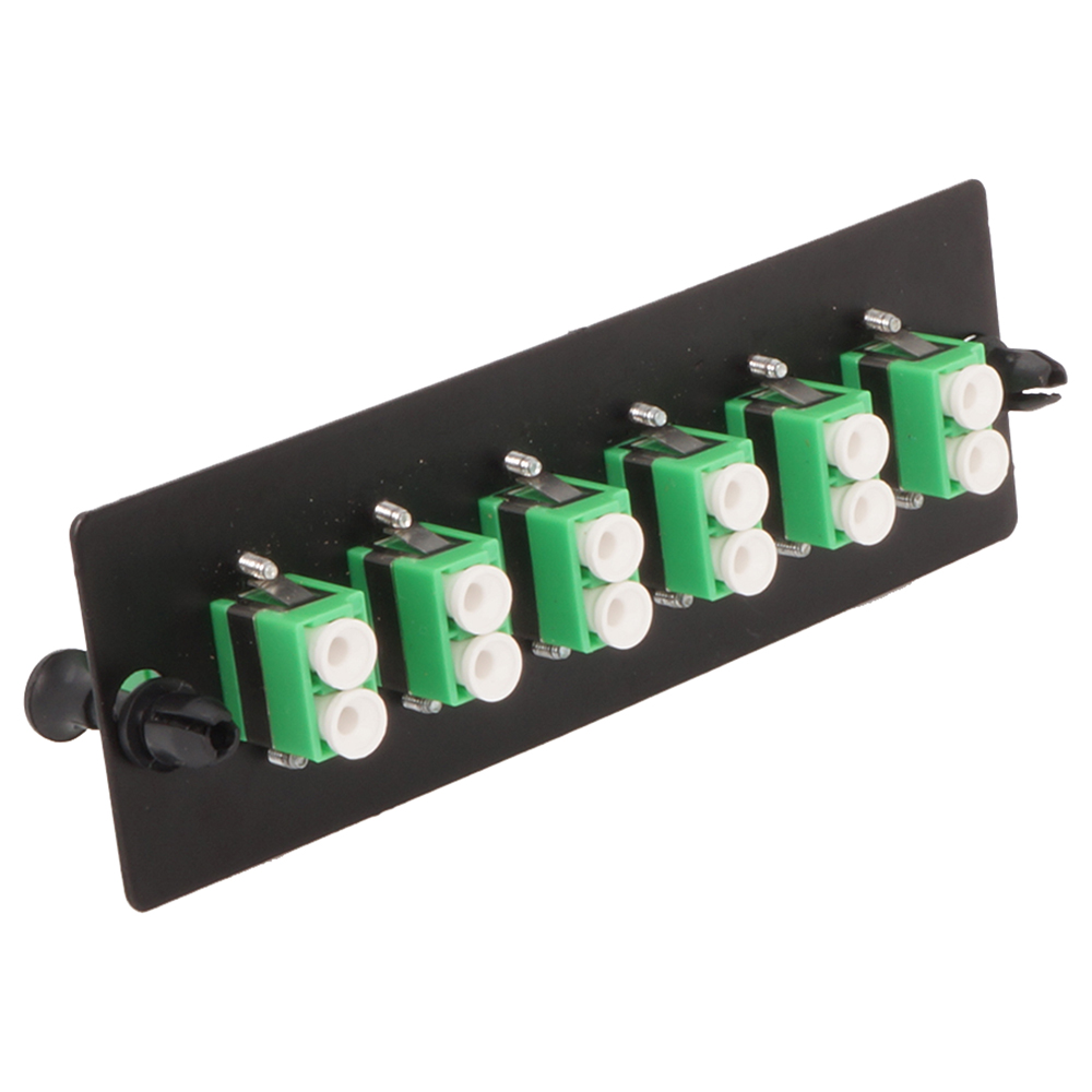 6 x LC/APC Duplex, 12 Fiber Singlemode Adapter Panel Green - Bestlink ...