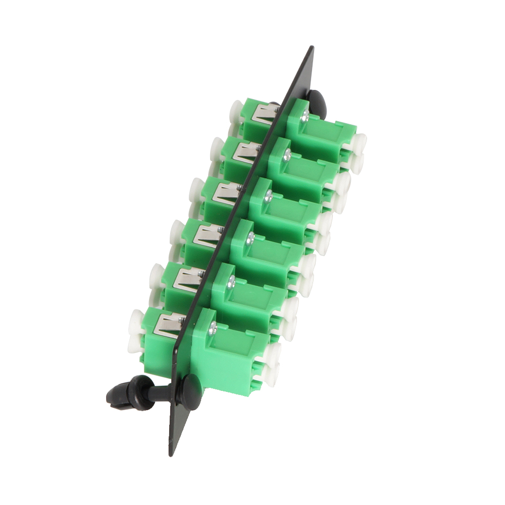 6 x LC/APC Duplex, 12 Fiber Singlemode Adapter Panel Green - Bestlink ...