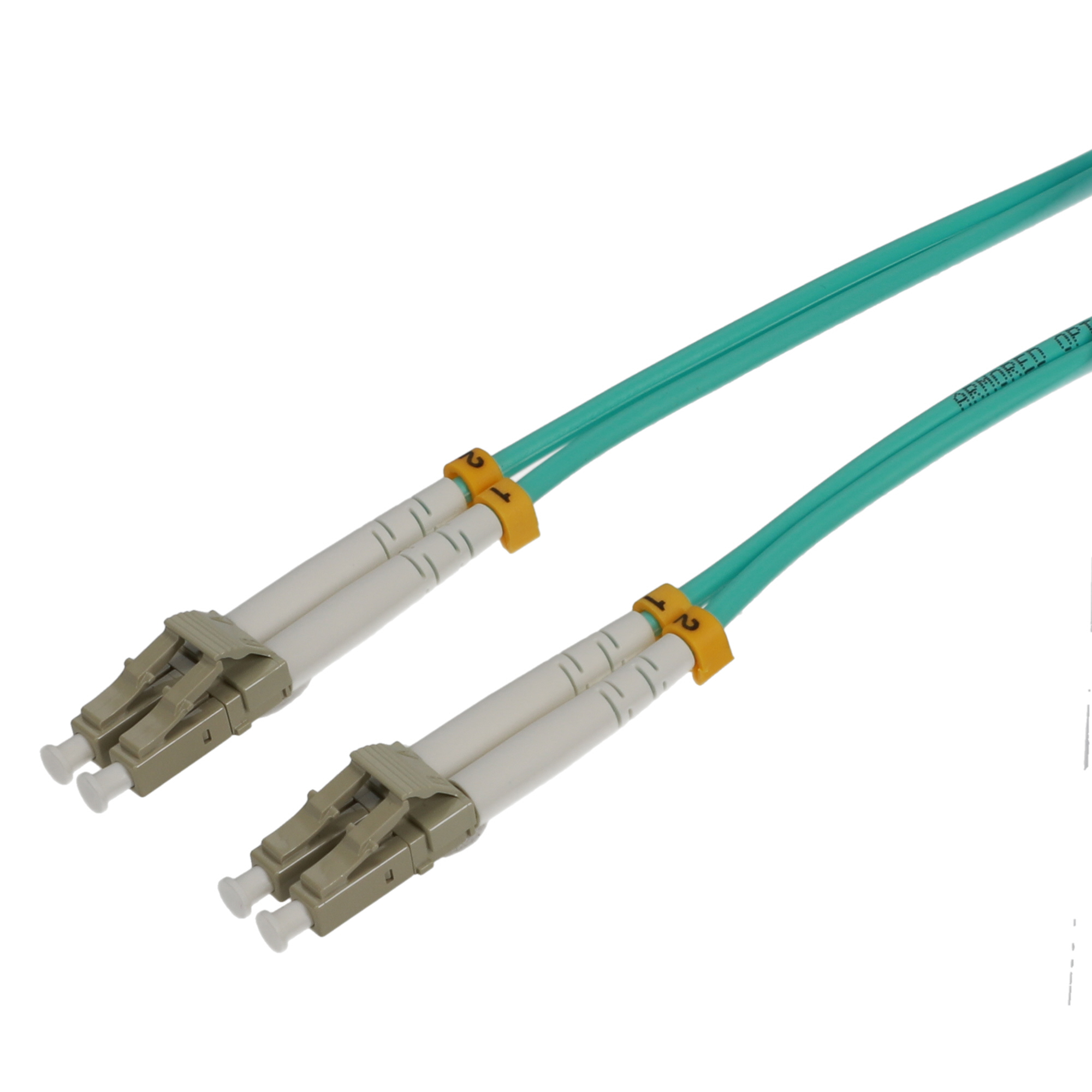 1m LC/UPC-LC/UPC Armored OM4 Duplex Fiber Optic Cable