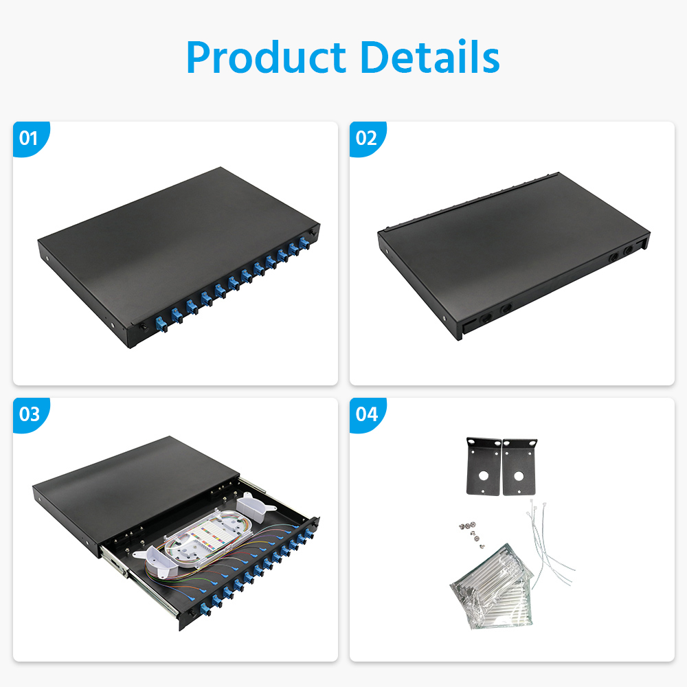 12 Port (SC) Slide Rack Mount ODF Fiber Optical Patch Panel,