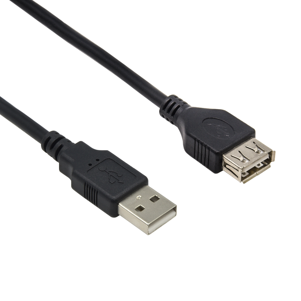 10Ft A-Male to A-Female USB2.0 Extension Cable Black