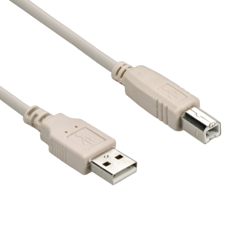 6Ft A-Male to B-Male USB2.0 Cable Ivory