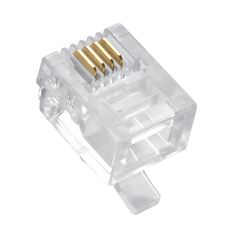 RJ22 4P4C Plug for Handset Flat Stranded Wire 100pk