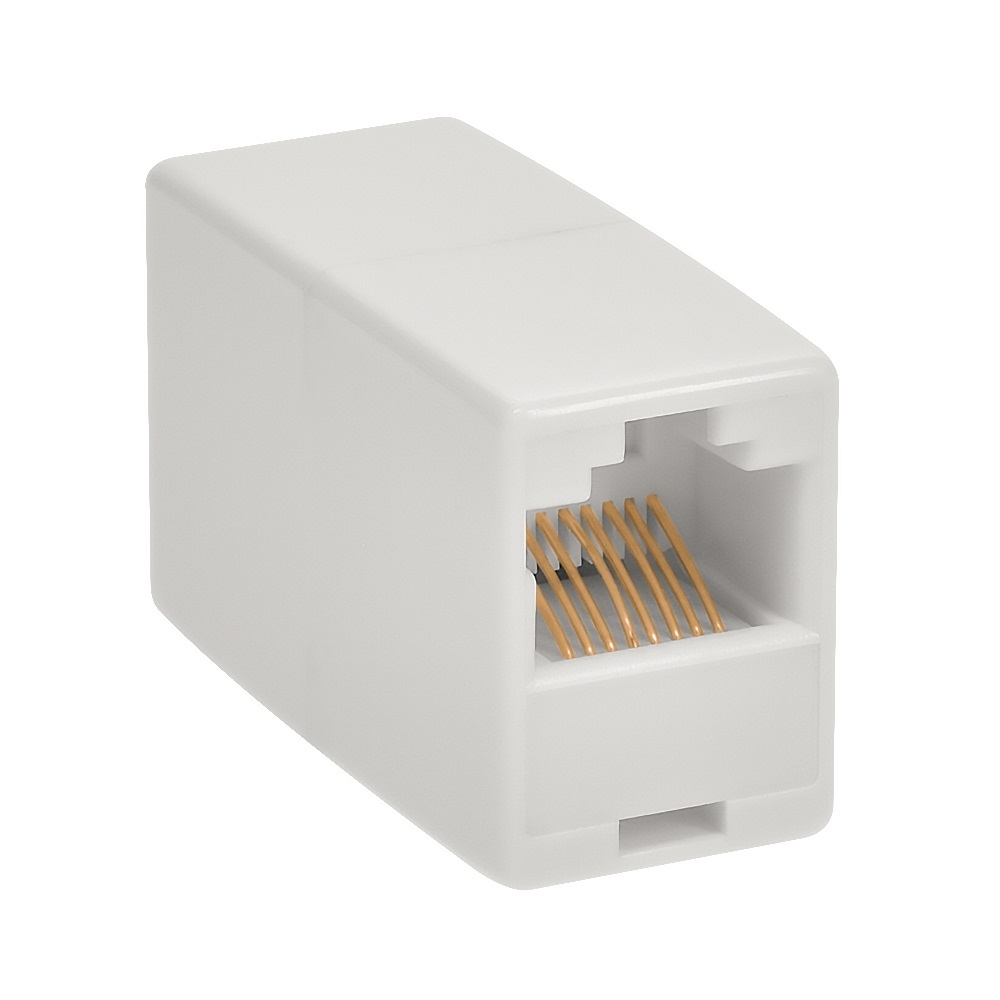 RJ45 Modular Inline Coupler Straight, White