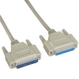 25Ft DB25 M/F Serial Cable 25C Straight