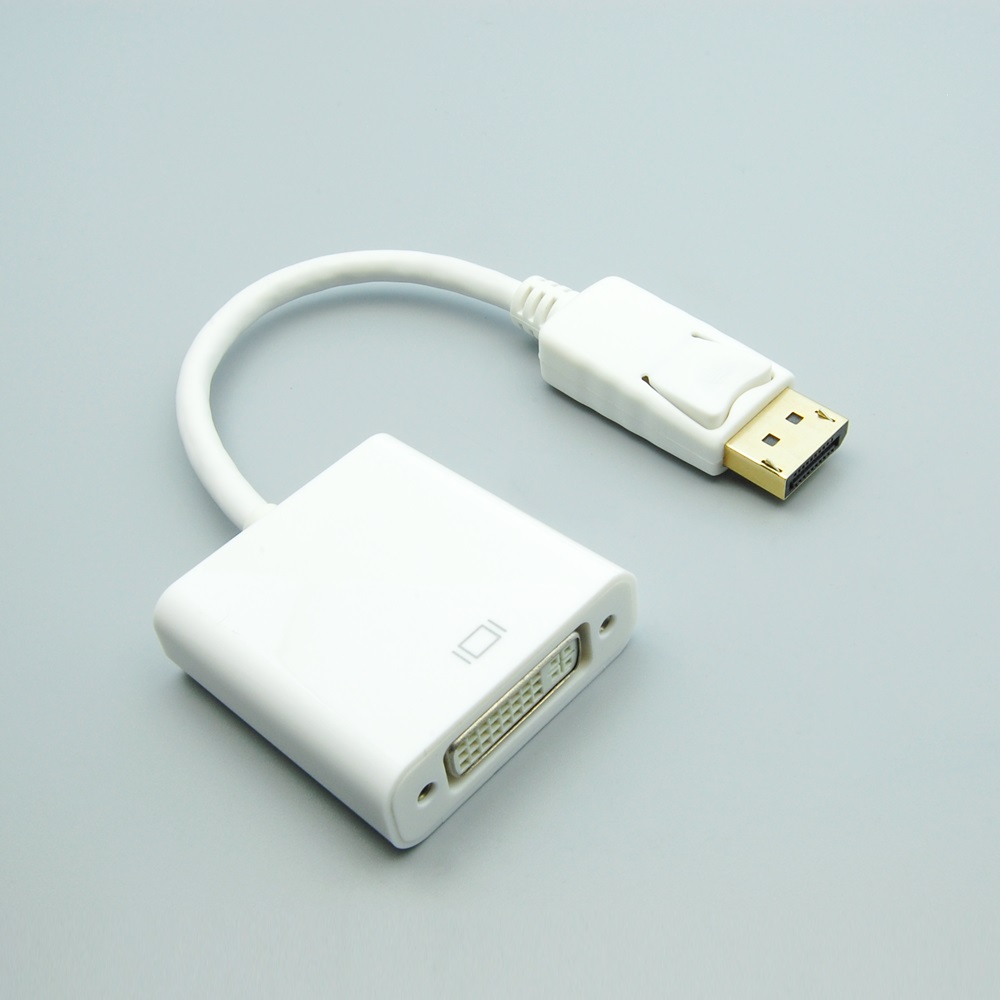 Display Port Male to DVI Female Adapter White