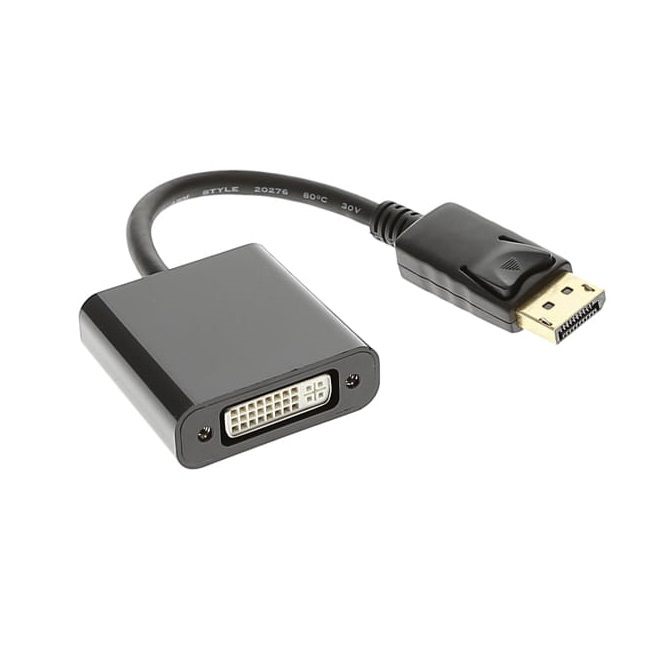 Display Port Male to DVI Female Adapter Black