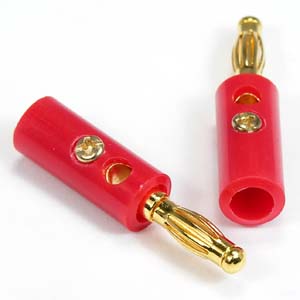 Banana Plug Gold Plated Plastic Red