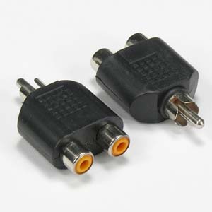 RCA Plug to 2 x RCA Jack Adapter