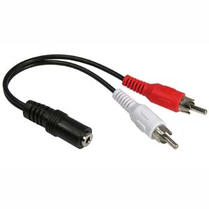 6 inch 3.5mm Stereo Jack to 2xRCA Male Cable