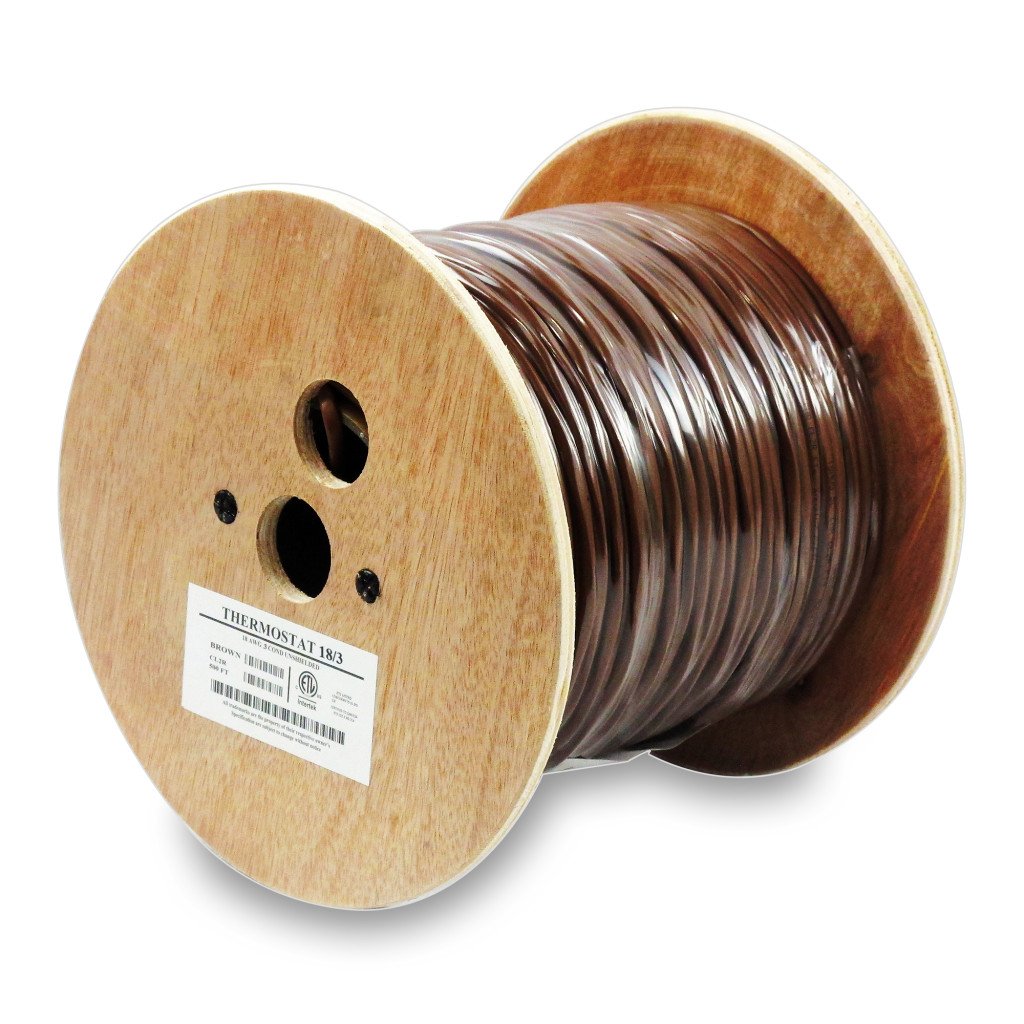 500Ft 18/2 Unshielded CMR Thermostat Cable Solid Copper PVC