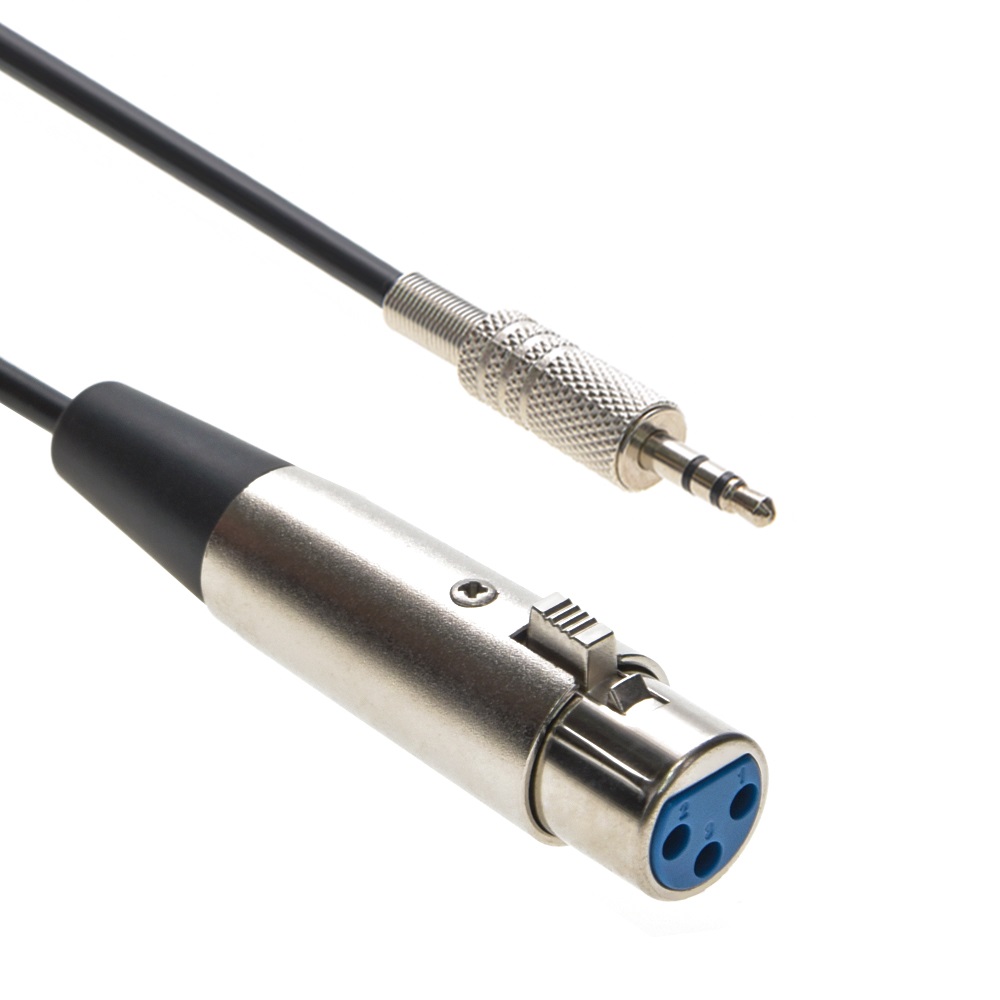 6Ft XLR Female to 3.5mm Stereo TRS (Balanced Audio) Male Cable
