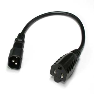 1Ft Monitor Power Cord Adapter ( C14 to 5-15R )