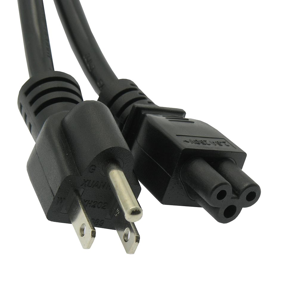 3Ft 3-Prong Notebook Power Cord Black, SJT 18/3