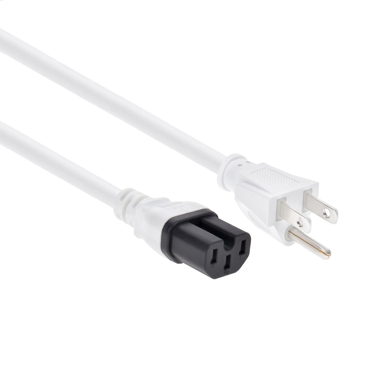 6Ft Power Cord 5-15P to C15 White/ SJT 14/3