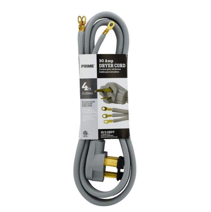 4Ft 10/3 30 Amp, 3-Wire Dryer Cord