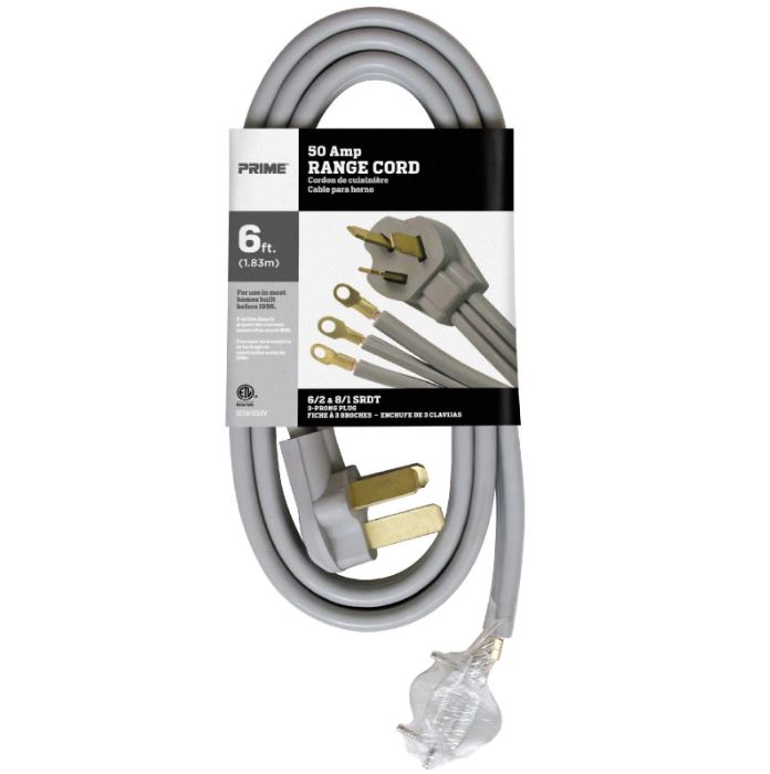 6Ft 6/2 & 8/1 50 Amp 3-Wire Range Cord