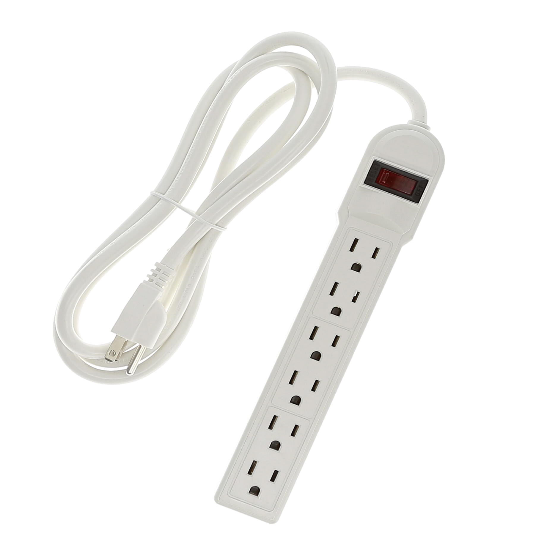 6Ft 6-Outlet Surge Protector 14AWG/3, 15A, 90J