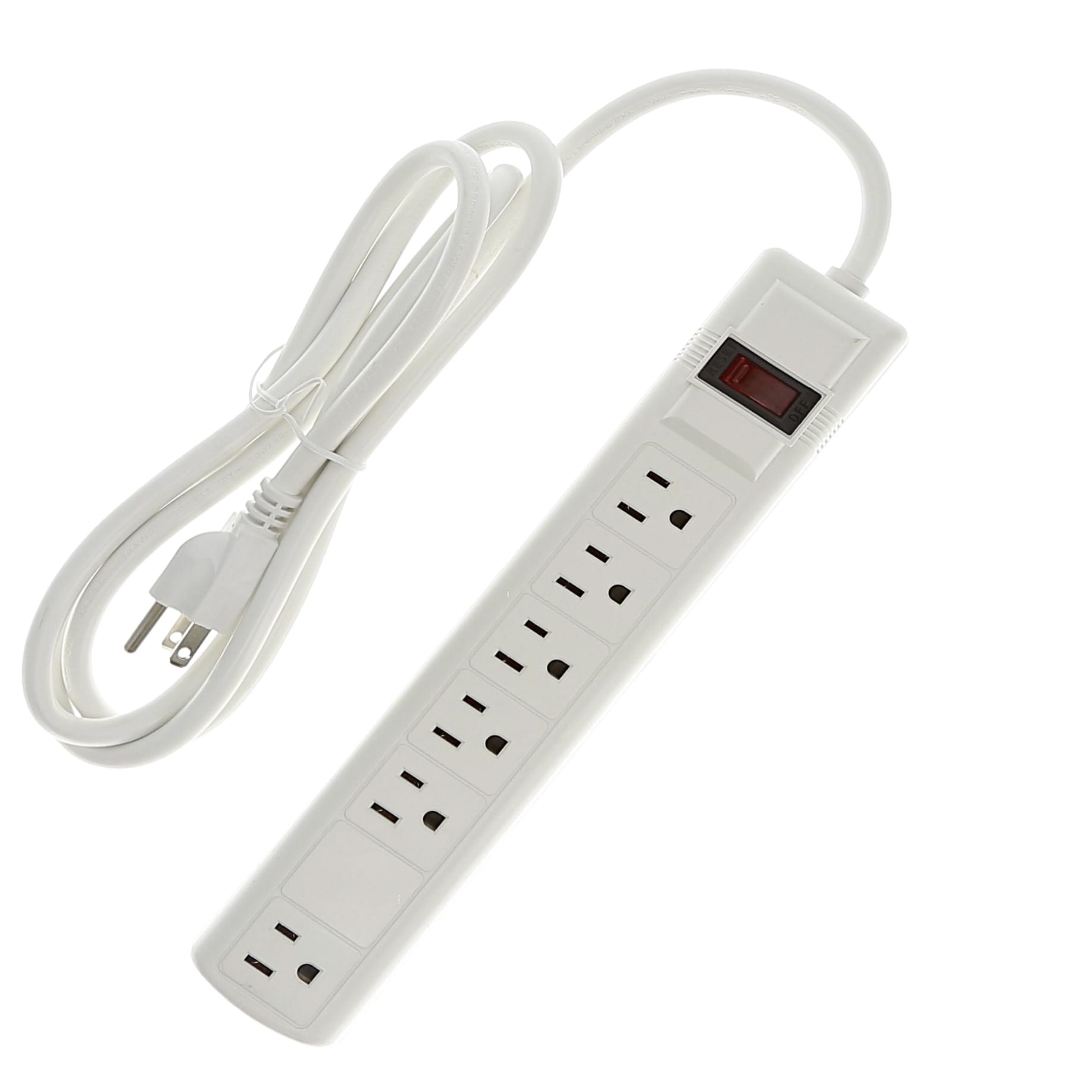 6Ft 6-Outlet Perpendicular Power Strip 90j