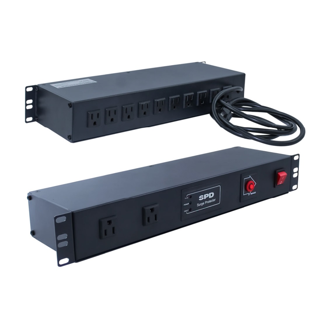 Img for product 19" 1.5U Rackmount 12-Outlet PDU Metal Case 6.5-Ft Power Cord AC 110V 15A