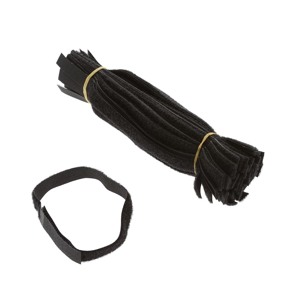 9" Hook and Loop Strap 1/2" Width Black, 50pc Pack