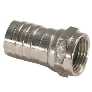 RG59 F-Type Crimp-on Connector w/Attached Crimp Ring